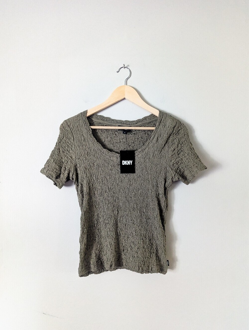 DKNY Smocked Army Green Baby Tee
